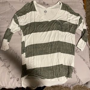Green & White stripped top